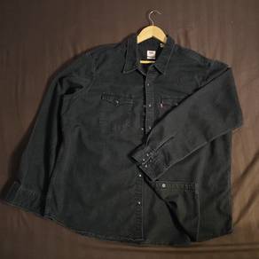 levi's black denim kemeja