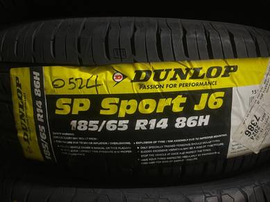 New Tyre 185-65-14 Dunlop J6 (0524y) LAST 2pcs