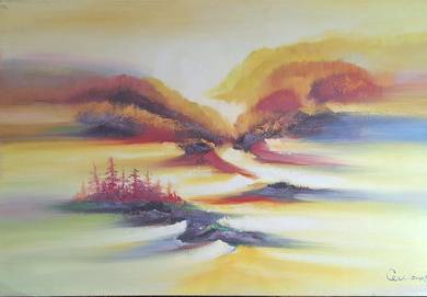 Abstract Landscape with Vivid Fields I
