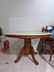 Set meja makan marmar asli vintage