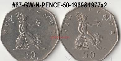 PENCE 50 #67-gw-N-Pence-50-1969 & 1977