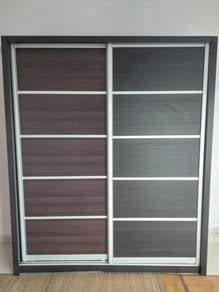 6x7ft Sliding Door Almari Baju Wardrobe Drawer Clo