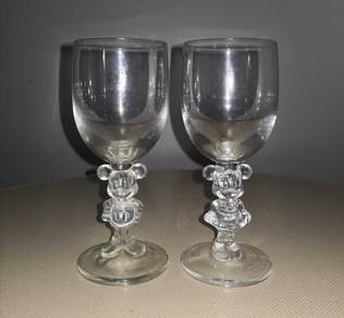Walt Disney mickey minnie footed glass 2