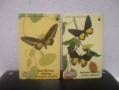 2 Vintage Uniphone Card Butterflies