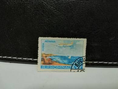 1956 Romania Stamp Airplane over Sea