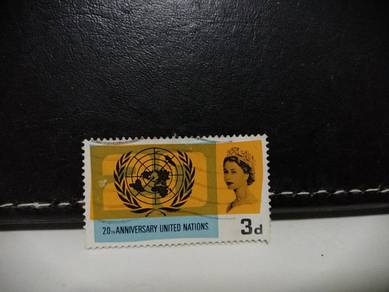 1965 UK Stamp United Nation Anniversary Queen