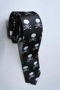 SLIM Pirates Jolly Roger Skull Small #2 Neck Tie