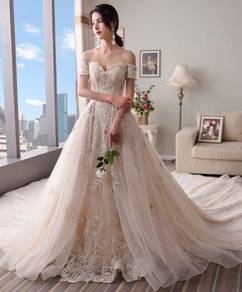 White off shoulder wedding bridal dress RB0835
