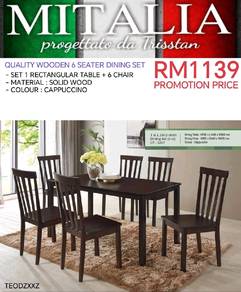 Quality Solid Wood 6 Seater Dining Set 