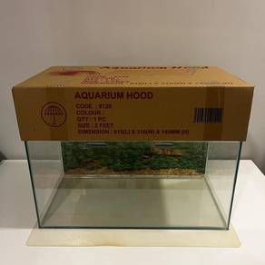(New) Glass Aquarium Fish Tank (2 ft) + Top Cover
