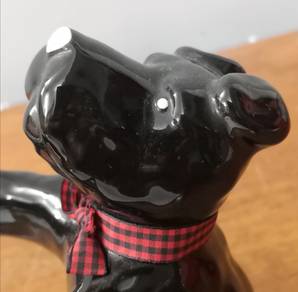 ceramic Scottish Terrior ketchup bottle holder