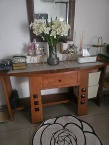 Grade A Teak Wood Console Table Plus Mirror 