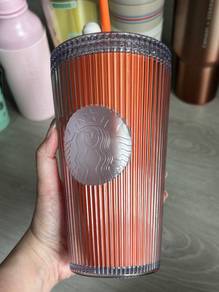 Starbucks Orange Ribbed Cold Cup Tumbler