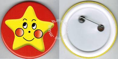 Smiley Happy face #15 Star Cartoon Button Badge