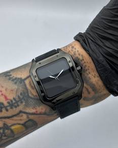 Custom Seiko Mod 38mm Sterile Black Out Santos