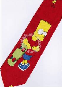 The Simpsons Bart Skateboard RED Cartoon Neck Tie