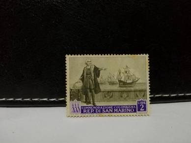 1952 San Marino Stamp Christopher Columbus Ships