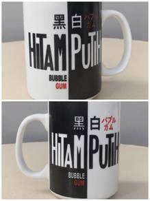 Vintage Hitam Putih bubble gum mug
