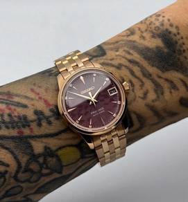 Custom Seiko Mod 33mm Maroon Red Sakura Rose Gold