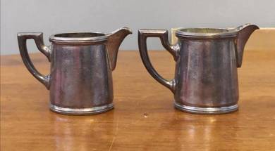 Antique silver plated creamer jar 2