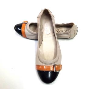Tod's Ballet Flats Beige Leather Womens Shoe  US4