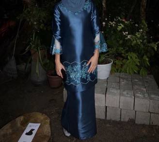 Kurung Modern Lace Leayna - Teal Blue