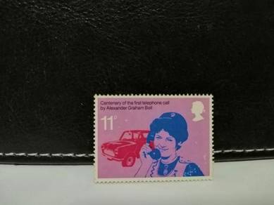 1976 GB Stamp First Tel Call MINI Car, MNH