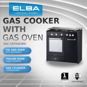 Elba 4 Burner Standing Cooker Gas Oven EGCC9704GBK