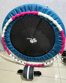Trampoline with Hula Hoop and Ab Wheel