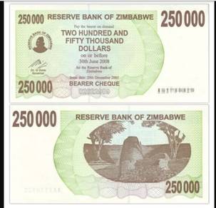 Zimbabwe $250000 2007 - Pick 50  unc