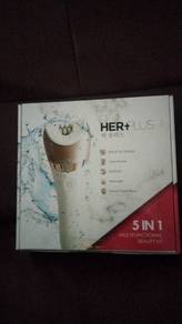 HERPLUS 5IN1 BEAUTY KIT, Face massage Hair removal