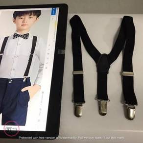 CRFT1669 black kid infant kid suspender braces bel