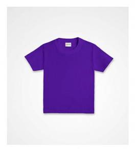 Plain kid's t-shirt round neck purple