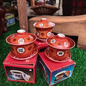 Antique Set Cawan Teh Porselin Tatung Classic