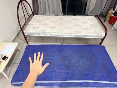 2 single mattress with 1 bed frame