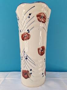 Hand-Painted Ceramic Vase with Abstract blossoms D