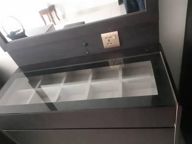 beautifully used dressing table with with light