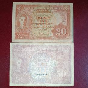 Malaya 1941 King George 50 Cents & 20 Cents 