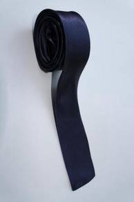 Square End SLIM Navy Blue Quality Solid Neck Tie