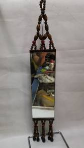 Vintage 70’s Wood Beaded Mirror