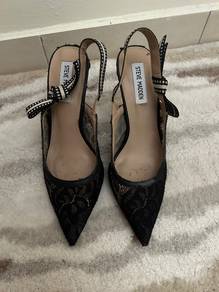 Steve Madden Bri Black Lace Slingback Heels