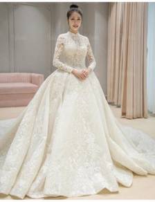 White long sleeve wedding dress RBMWD0189