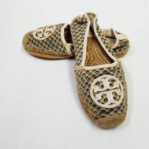 Tory Burch Espadrille Signature Canvas Flats us6