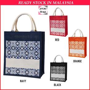 FAUX Jute Bag With Pocket JB16 Readystok Malaysia