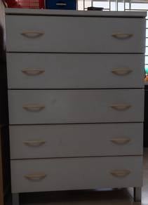 Cloth cabinet, wood type, white color, Gelugor