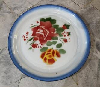 Dulang vintage extra large enamel tray