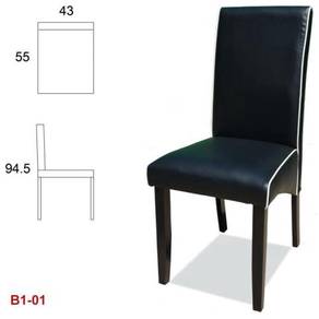 B1 Dining Chair PU Leather SolidWood Kerusi Makan