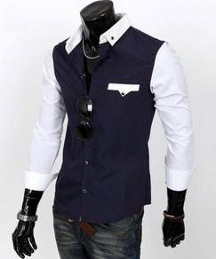 A0532 BLUE FORMAL OFFICE LONG SLEEVE SHiRT 🔥