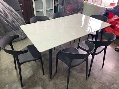 meja makan ceramic 6 org