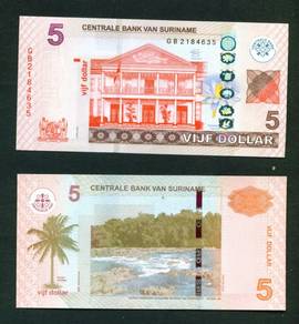 Suriname 5 Dollar 2012 GB    -  unc